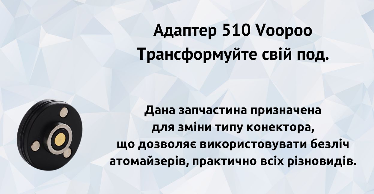 Зустрічайте адаптер 510 Voopoo Drag S / X / Max.