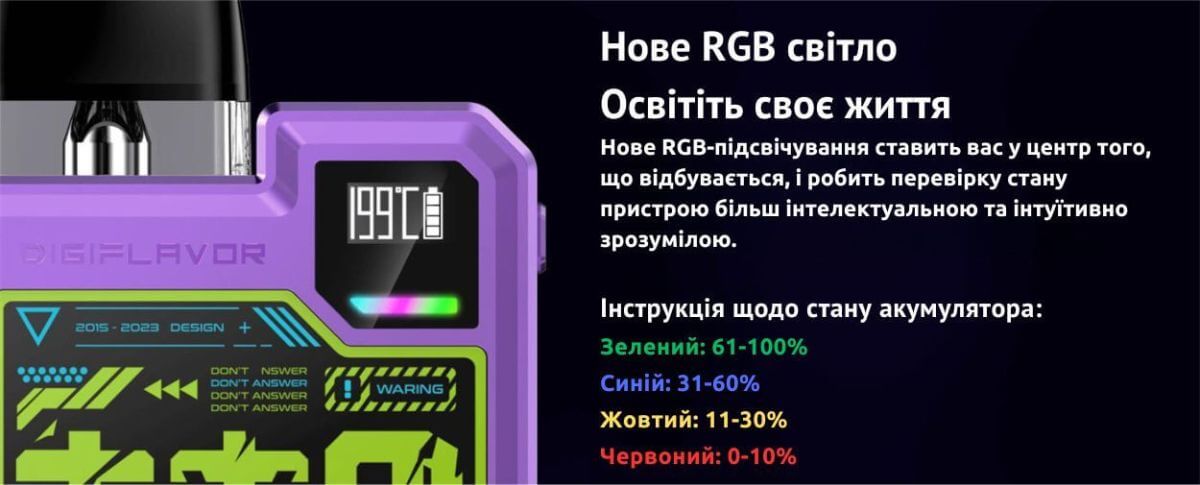 Присутнє RGB світло.