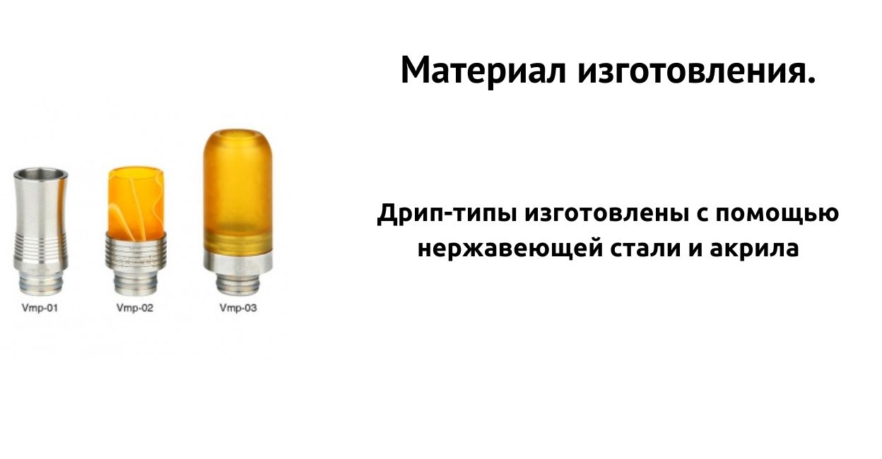 Дрип-тип изготовлен из акрила.