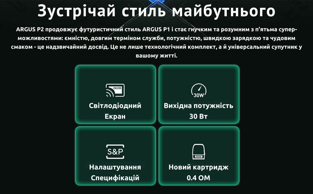 Присутні потужні технічні параметри.