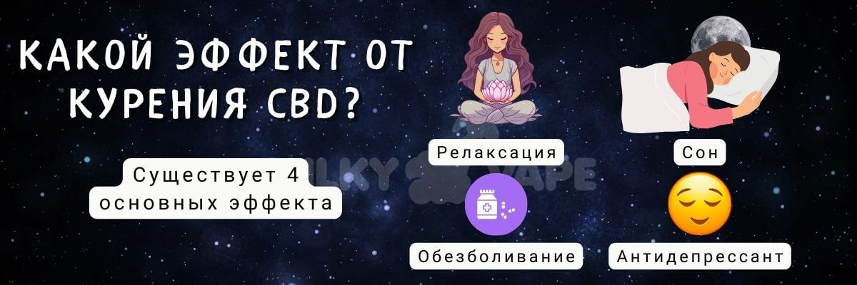 Узнайте какой эффект от курения CBD.